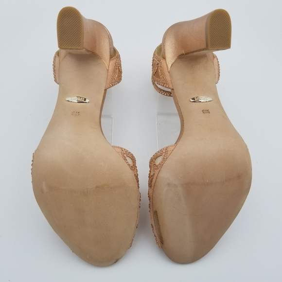 Badgley Mischka Hart Crystal Embellished Evening Shoes, Rose Gold, Women's 9.5 - Picture 13 of 16